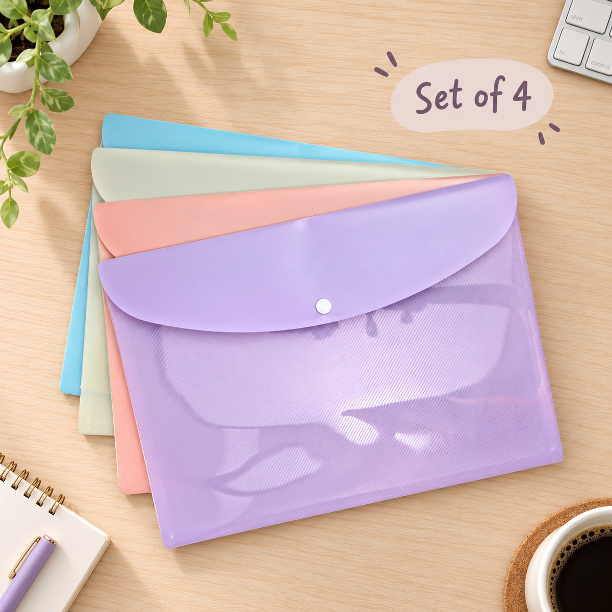 A4 Poly Envelope Folder with Secure Tab Closure - A4 Paper size