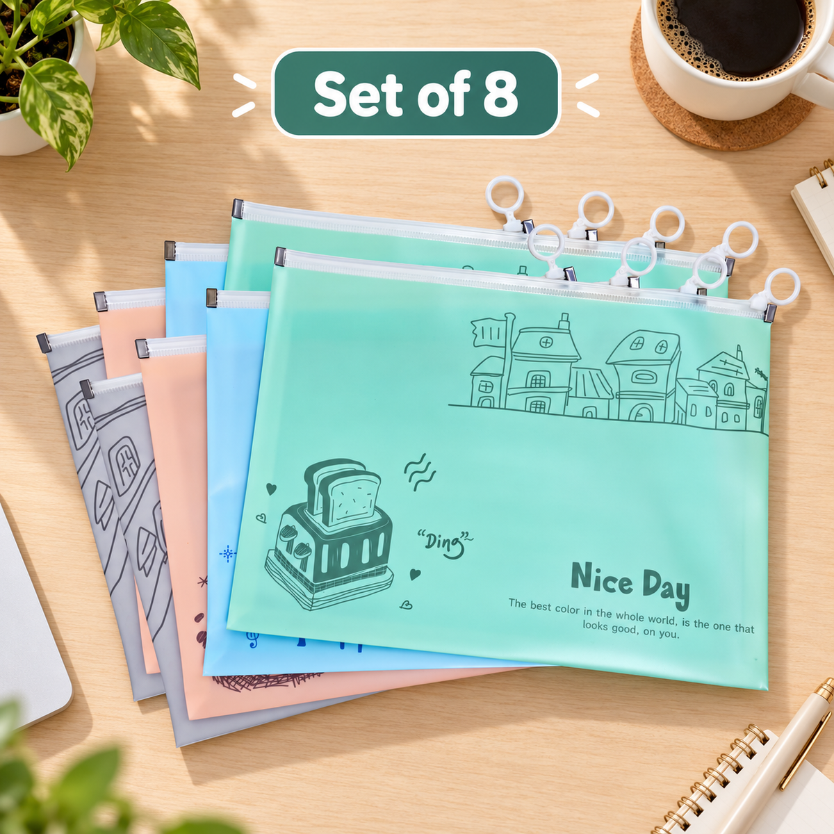 Zip Lock Waterproof Document Folder Pouch for Files & Papers
