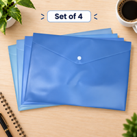 Premium Snap Button Document Envelope File Organizer - A4 Paper Size