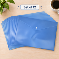 Premium Snap Button Document Envelope File Organizer - A4 Paper Size