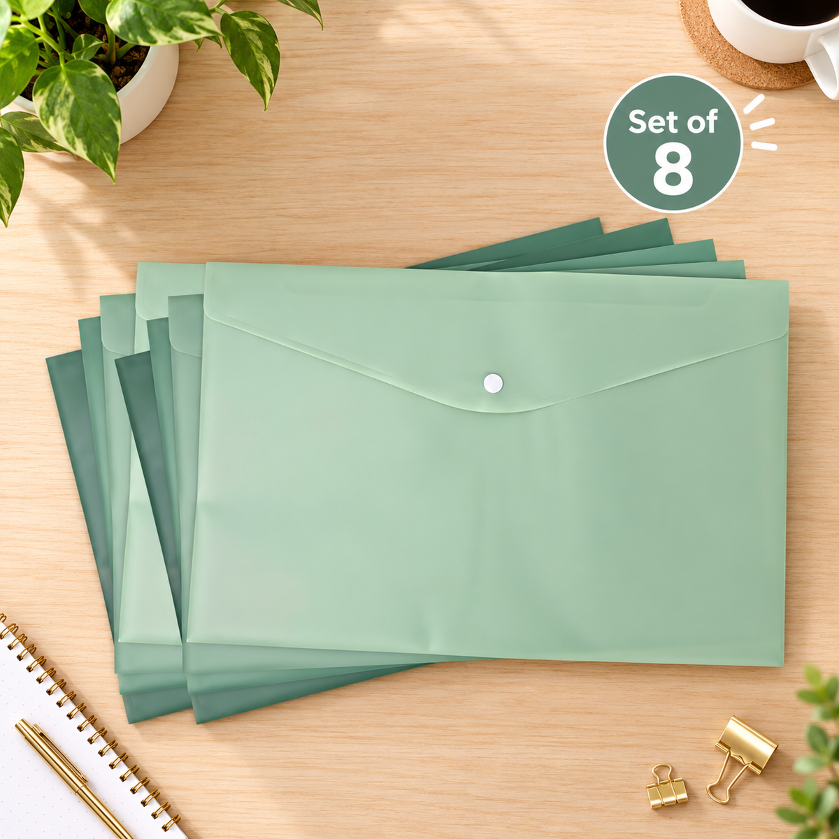 A5 Snap Button File Folder – Waterproof Document Organizer
