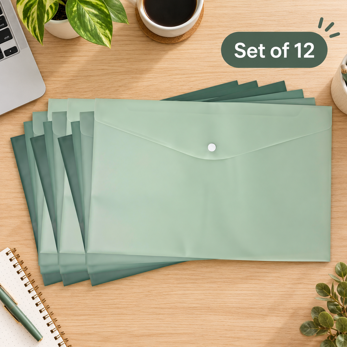 A5 Snap Button File Folder – Waterproof Document Organizer