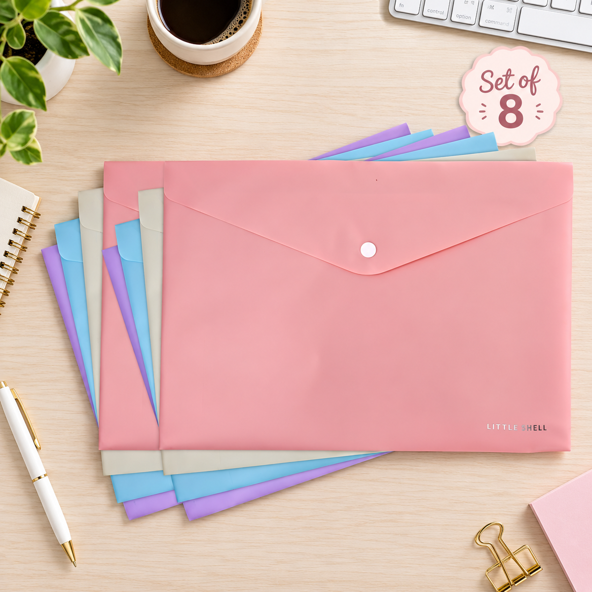 Expanding Accordion File Folder with Elastic Closure