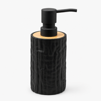 Unbreakable Textured Soap Dispenser with Bamboo Touch 380ml