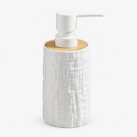 Unbreakable Textured Soap Dispenser with Bamboo Touch 380ml