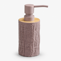 Unbreakable Textured Soap Dispenser with Bamboo Touch 380ml