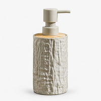 Unbreakable Textured Soap Dispenser with Bamboo Touch 380ml