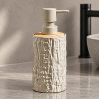 Unbreakable Textured Soap Dispenser with Bamboo Touch 380ml