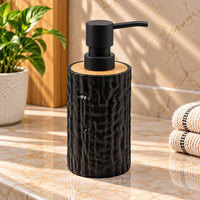 Unbreakable Textured Soap Dispenser with Bamboo Touch 380ml