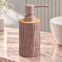 Unbreakable Textured Soap Dispenser with Bamboo Touch 380ml