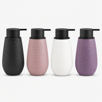 Unbreakable Acrylic Matte Textured Soap Dispenser for Bathroom 380ml