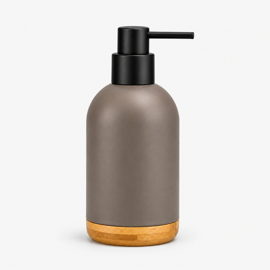 Unbreakable ABS Soap Dispenser with Wooden Base 480ml