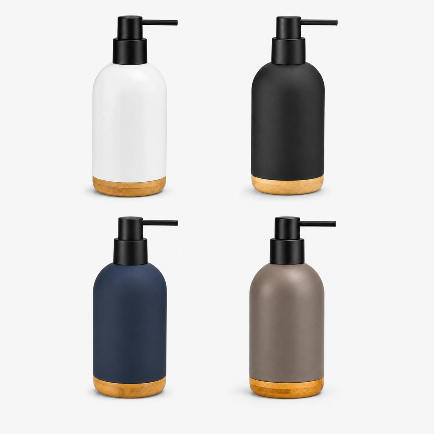 Unbreakable ABS Soap Dispenser with Wooden Base 480ml