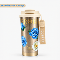 Pure Titanium Insulated Vacuum Tumbler with Floral Prints - 520ml
