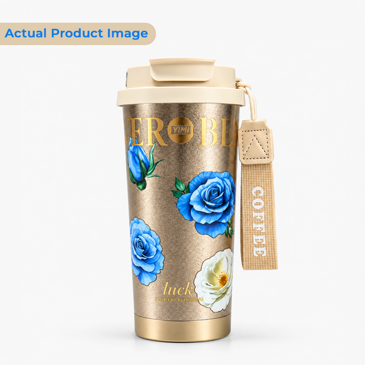 Pure Titanium Insulated Vacuum Tumbler with Floral Prints - 520ml