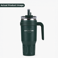 Premium Insulated Steel Tumbler 1100ml with Handle & Straw