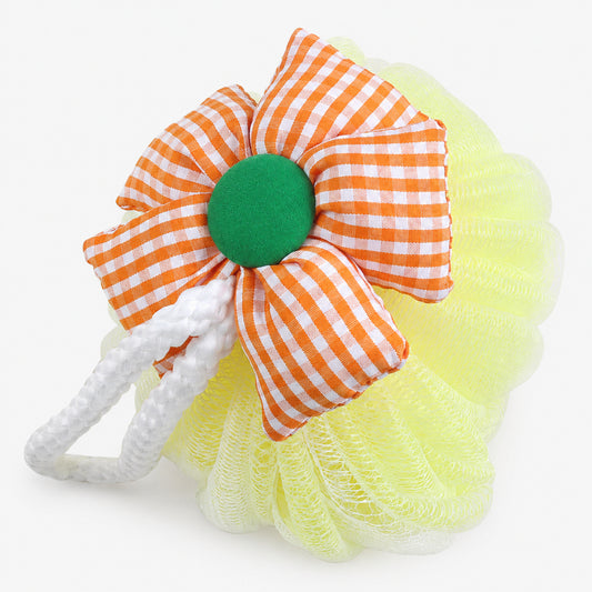 Checkered Flower Bath Sponge – Soft Exfoliating Luxurious Loofah with Rich Foam