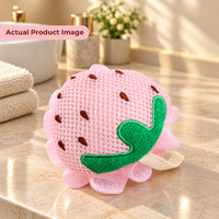 Strawberry Bath Loofah Sponge – Soft Exfoliating Shower Puff with Rich Foam