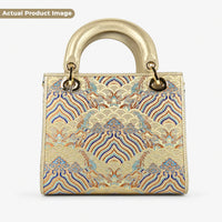 Luxe Hangzhou Silk Leather Tote Handbag for Women