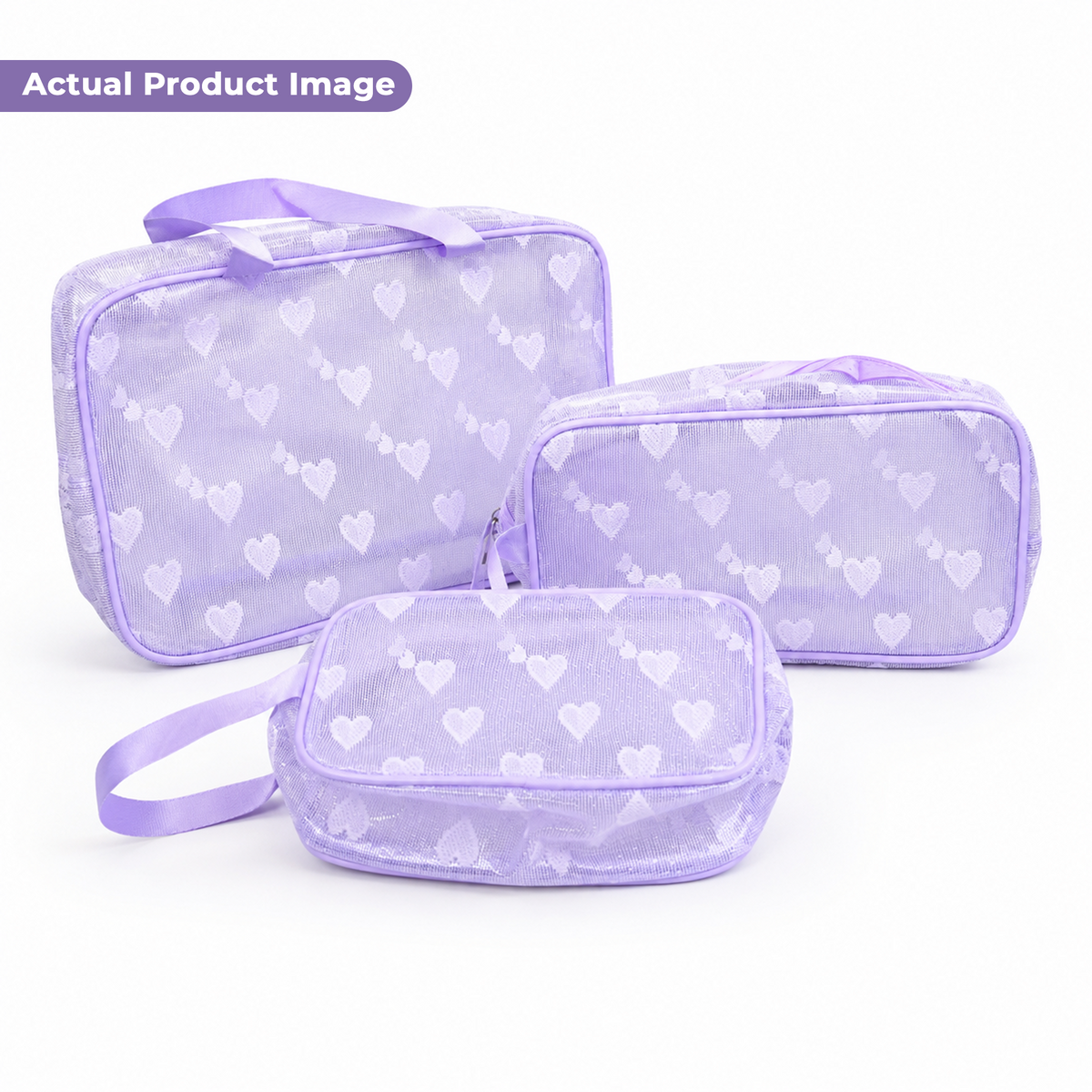 KokoSmile Clear Travel Wash Bag Set – Waterproof Organizer Set of 3