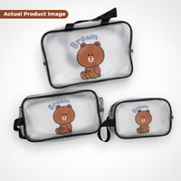 KokoSmile Transparent Cosmetic Utility Bags – Travel Set of 3