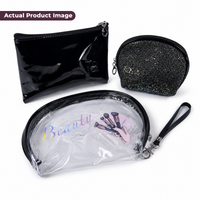 KokoSmile Glam Makeup Pouch Set – Transparent Travel Bags Set of 3
