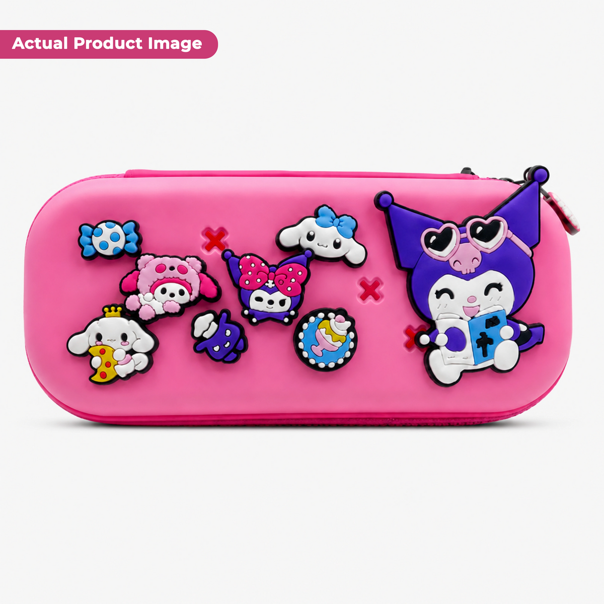 Premium Cartoon Pencil Box with Removable Toy Charms for Kids