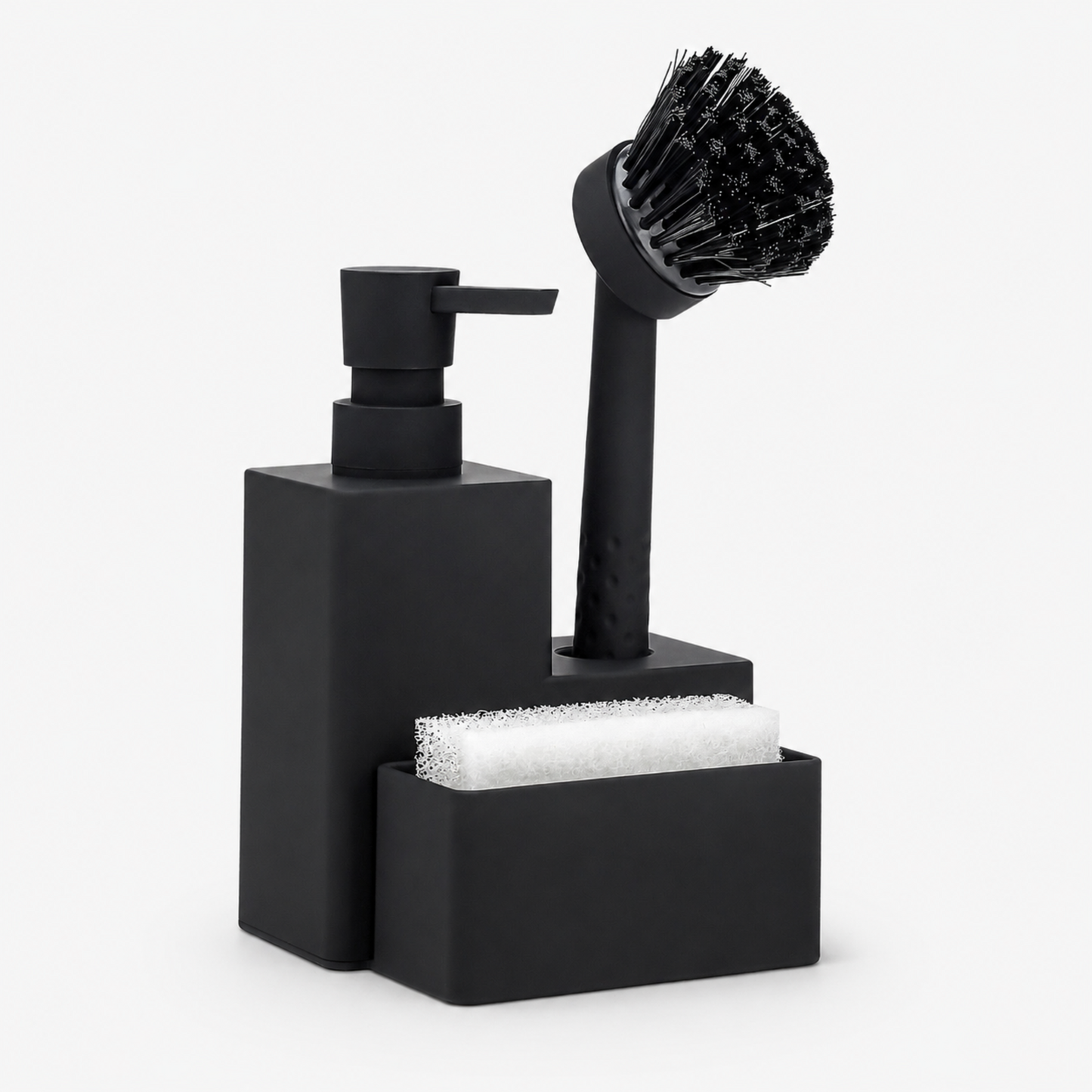 Premium PP 3-in-1 Kitchen Soap Dispenser with Brush Holder