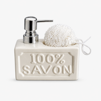 PUR SAVON Ceramic Soap Dispenser with Sponge Holder 350ml