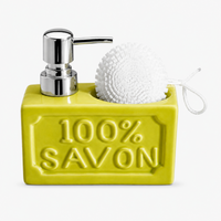 PUR SAVON Ceramic Soap Dispenser with Sponge Holder 350ml