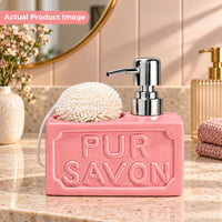 PUR SAVON Ceramic Soap Dispenser with Sponge Holder 350ml