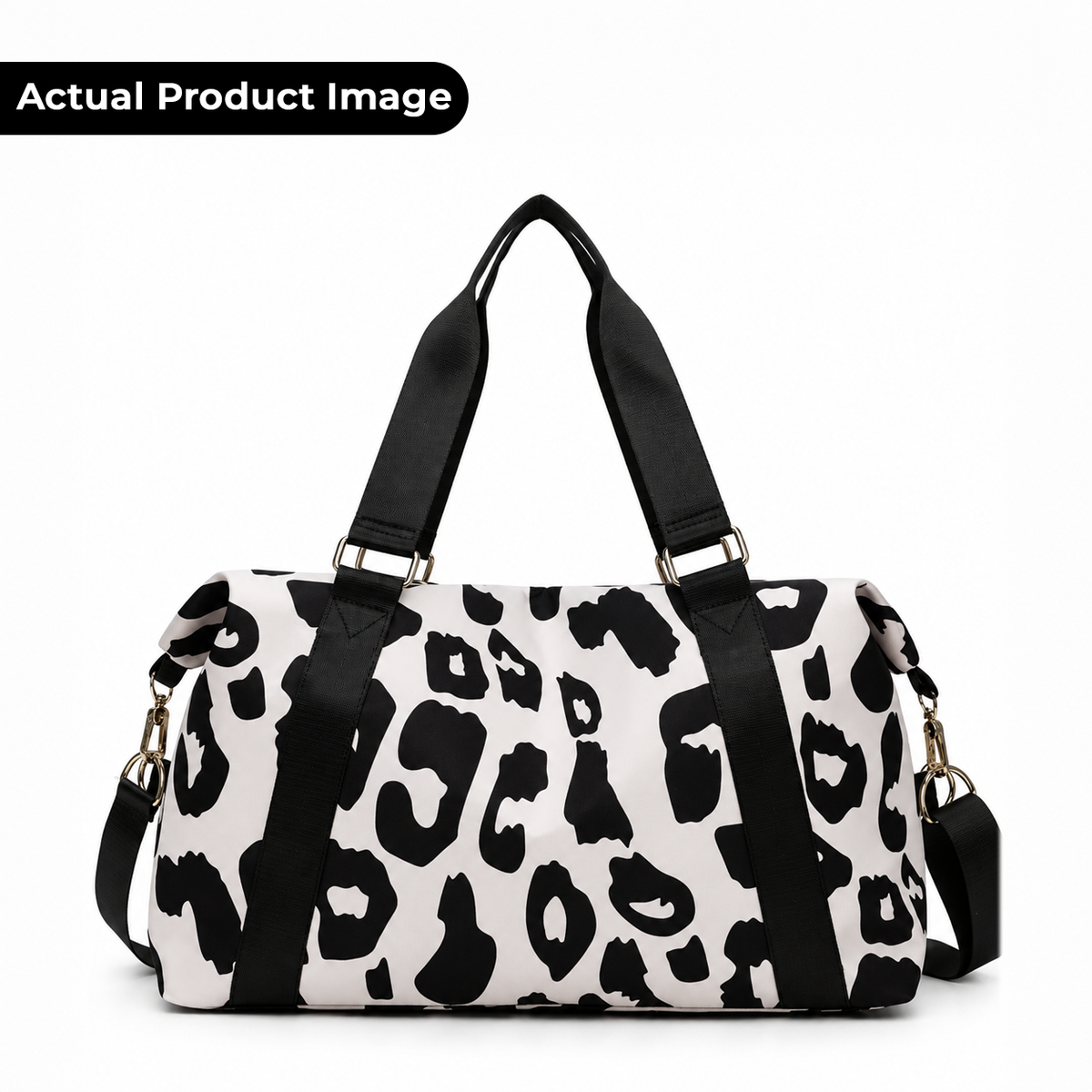 Animal Print Travel Duffel Bag with Trolley Sleeve