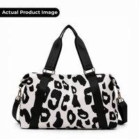 Animal Print Travel Duffel Bag with Trolley Sleeve