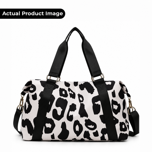 Animal Print Travel Duffel Bag with Trolley Sleeve