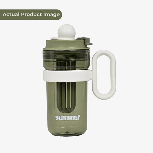 Cute Kids Ball Cup Sipper Bottle with Straw - 550ml