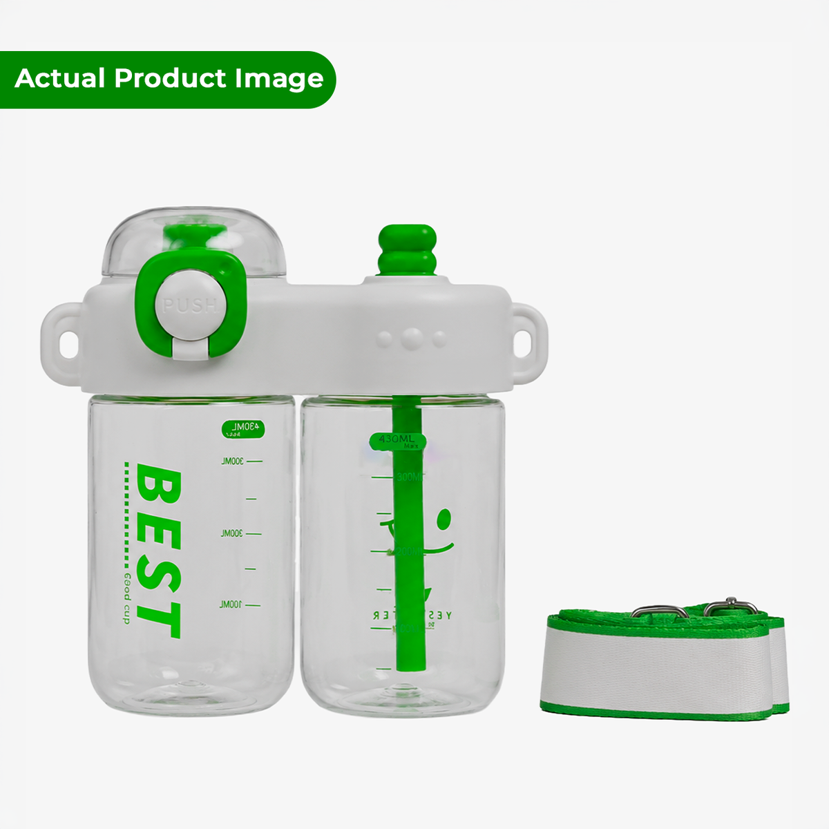 Cute & Stylish Dividing Cup Double Drink Bottle for Kids - 860ml