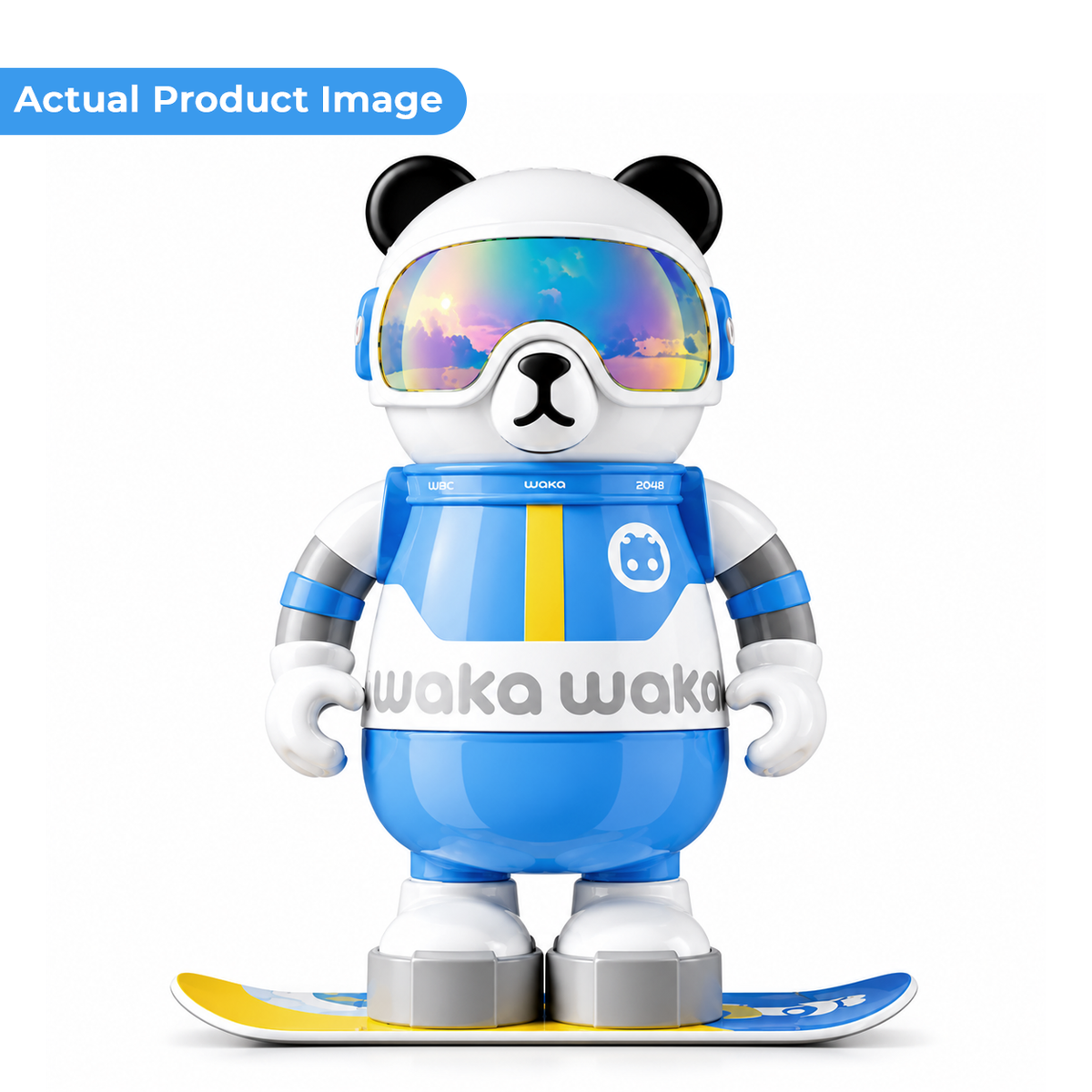 Waka Snowboarder Panda Insulated Water Bottle with Strap - 530ml