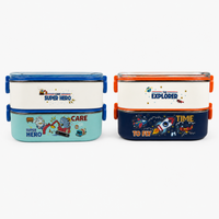 Double Decker Bento Lunch Box with 3 compartments for Kids – 710ml