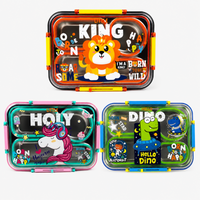 Stainless Steel Bento Lunch Box with 3 compartments for Kids – 1050ml