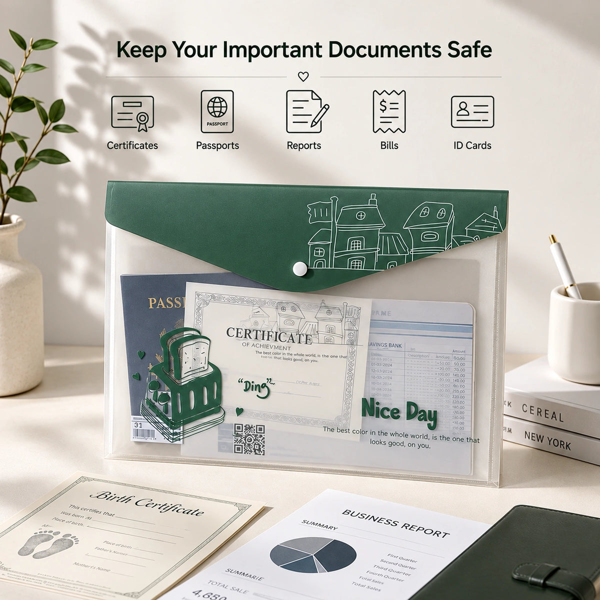 PP Document Holder for Certificates & Important Papers