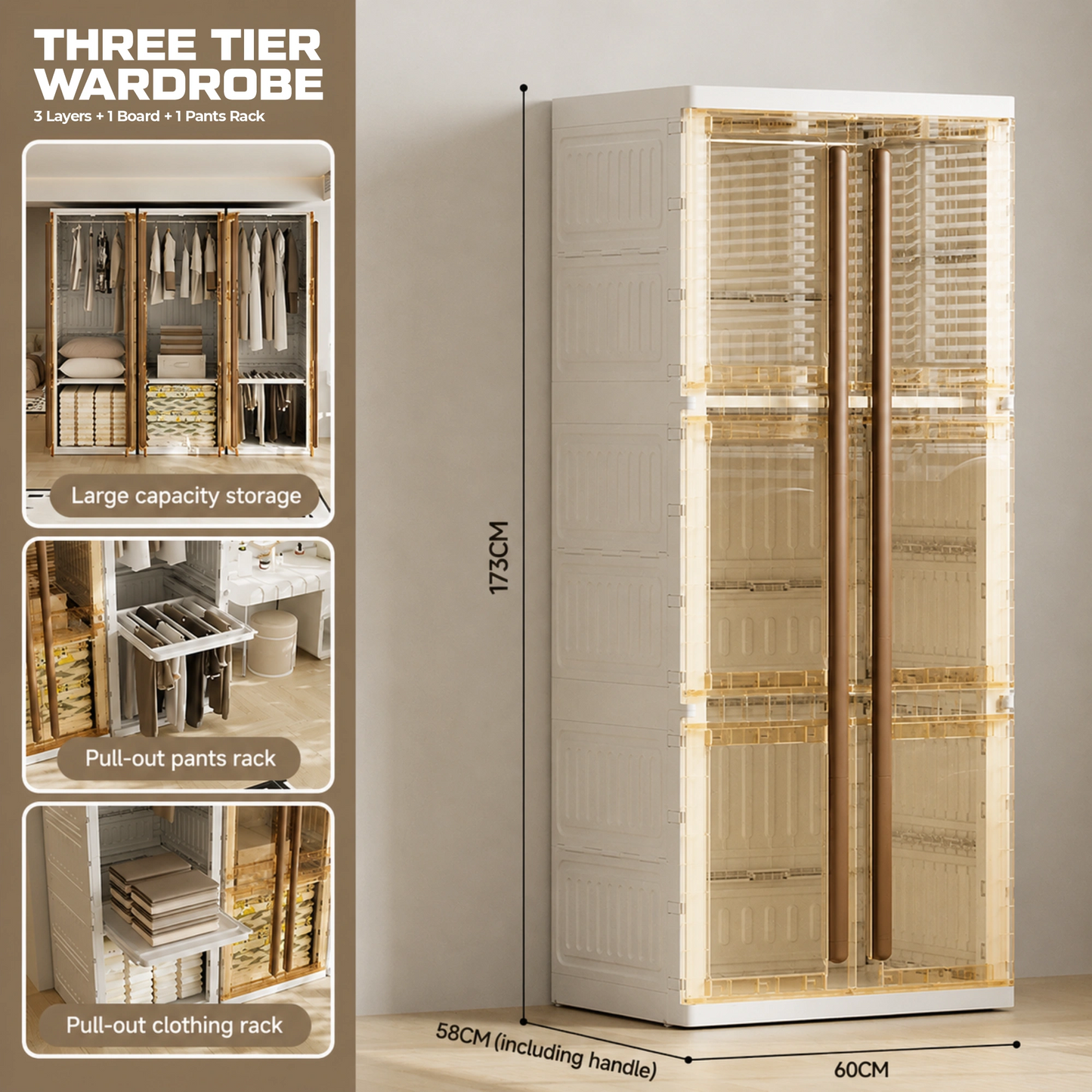 HOMX Modular Magnetic Wardrobe – Dust-Proof PP Storage Closet