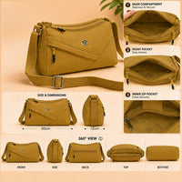 Multi-Pocket Crossbody Sling Bag for Travel, Work & Daily Use