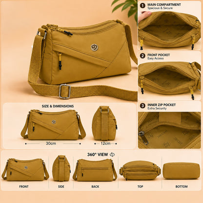 Multi-Pocket Crossbody Sling Bag for Travel, Work & Daily Use