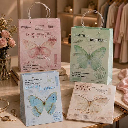 Butterfly Theme Paper Gift Bags for Gifts & Return Favors