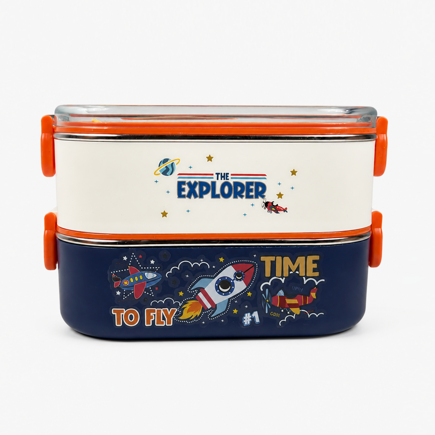 Double Decker Bento Lunch Box with 3 compartments for Kids – 710ml