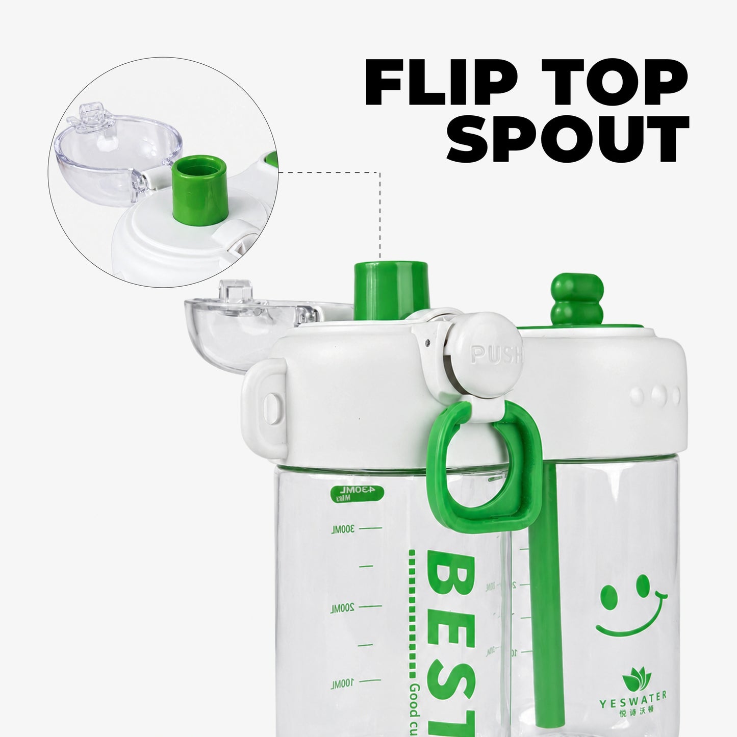 Cute & Stylish Dividing Cup Double Drink Bottle for Kids - 860ml