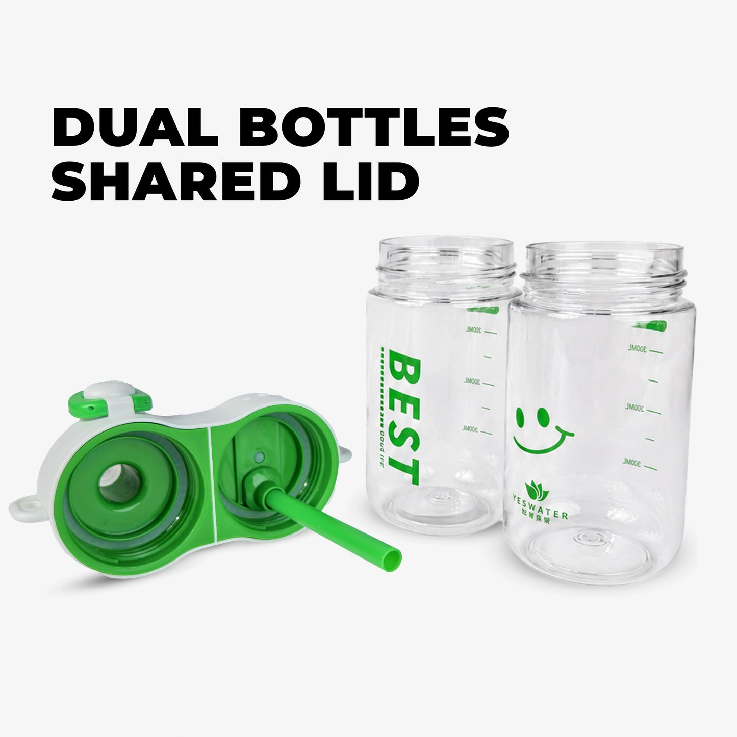 Cute & Stylish Dividing Cup Double Drink Bottle for Kids - 860ml