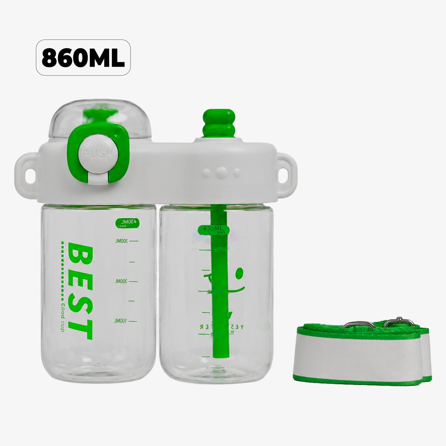 Cute & Stylish Dividing Cup Double Drink Bottle for Kids - 860ml