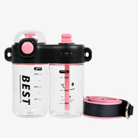 Cute & Stylish Dividing Cup Double Drink Bottle for Kids - 860ml