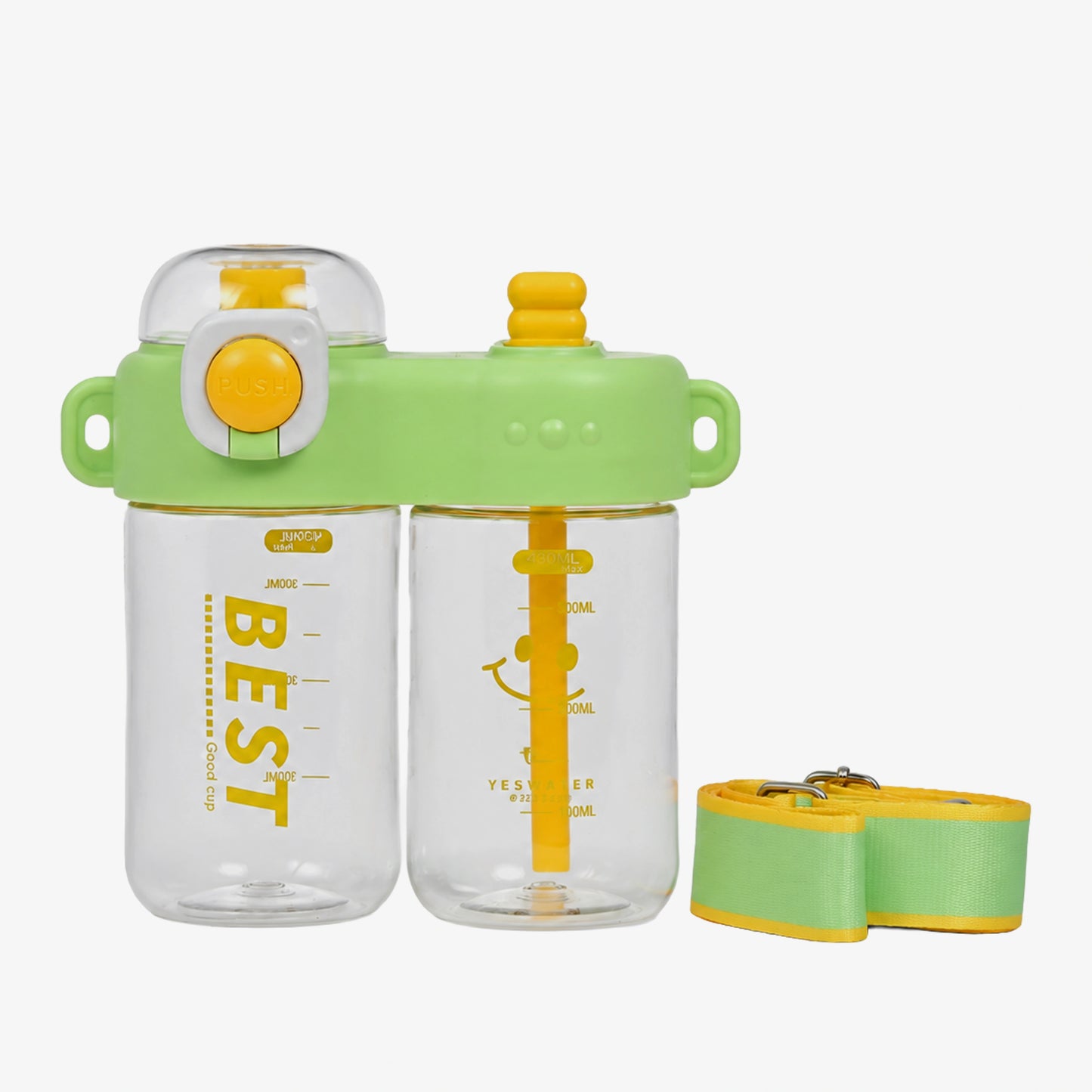 Cute & Stylish Dividing Cup Double Drink Bottle for Kids - 860ml
